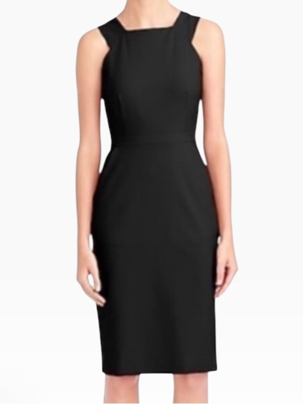 J. Crew Sleeveless Black Wool Sheath Dress 8 Tall